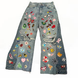 Upside Down Patchwork Jeans
