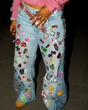 Upside Down Patchwork Jeans
